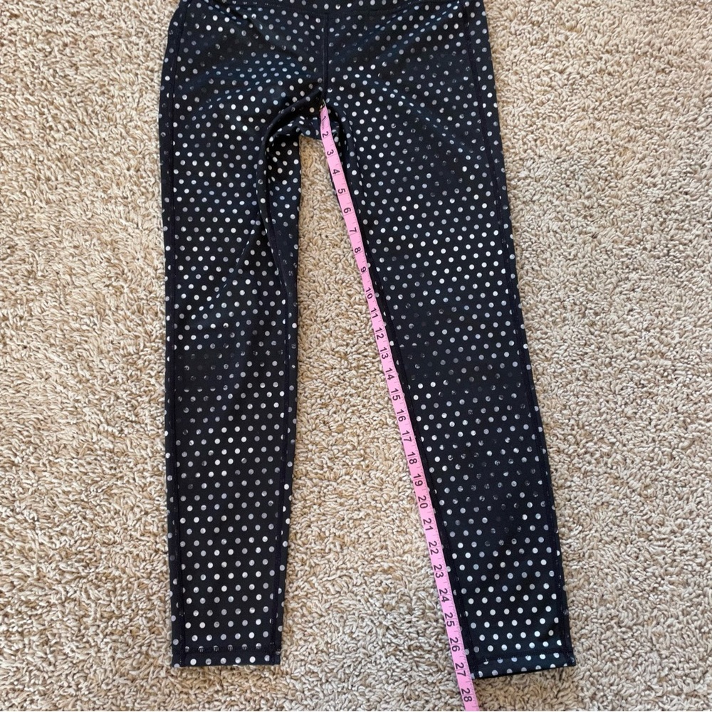 Athleta Crystal Chaturanga Polka Dot Leggings Reversible Tights Black White Med - Picture 10 of 13